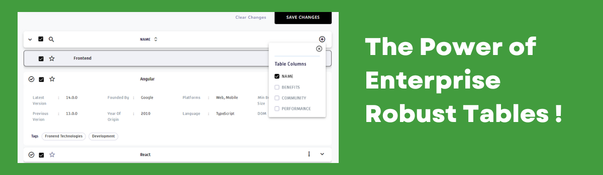 The Power of Enterprise Robust Tables